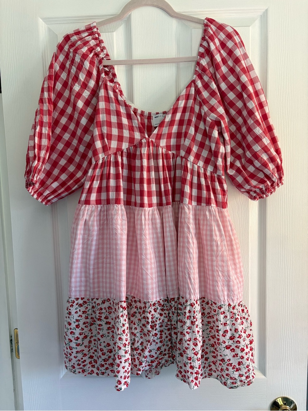 ASOS | gingham and floral mini dress